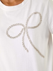 Roman Diamante Hotfix Bow T-Shirt - Imagem 5 de 5