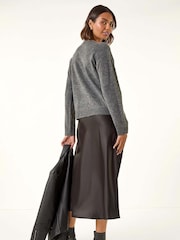 Roman Grey Floral Sequin Knit Jumper - Image 3 of 5