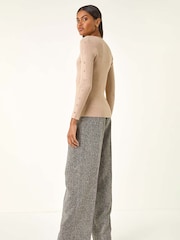 Roman Button Ribbed Knit Jumper - Imagem 3 de 5