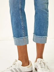 Roman Blue Slim Leg Turn Up Stretch Jeans - Image 5 of 5