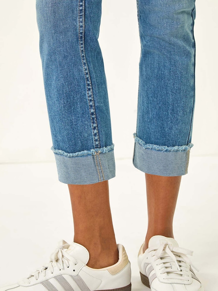 Roman Blue Slim Leg Turn Up Stretch Jeans - Image 5 of 5 Roman Blue Slim Leg Turn Up Stretch Jeans - Image 5 of 5