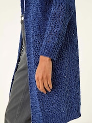 Roman Blue Soft Chenille Hooded Cardigan - Image 5 of 5