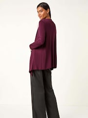 Roman Red Waterfall Stretch Cardigan - Image 3 of 5