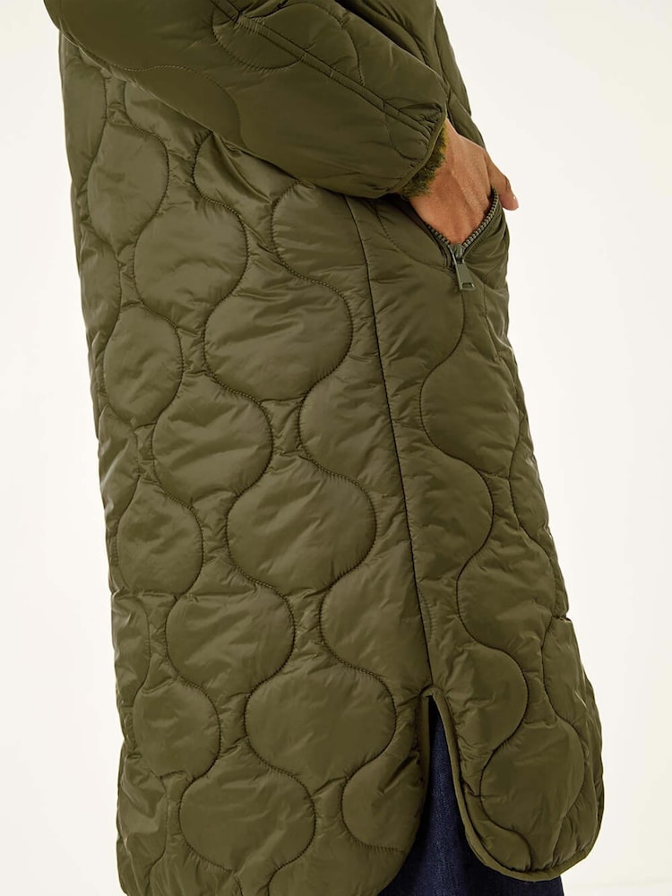Roman Green Quilted Hooded Coat - Image 5 of 5 Roman Green Quilted Hooded Coat - Image 5 of 5