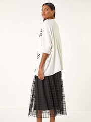 Roman White Leaf Embroidered Knit Jumper - Image 3 of 5