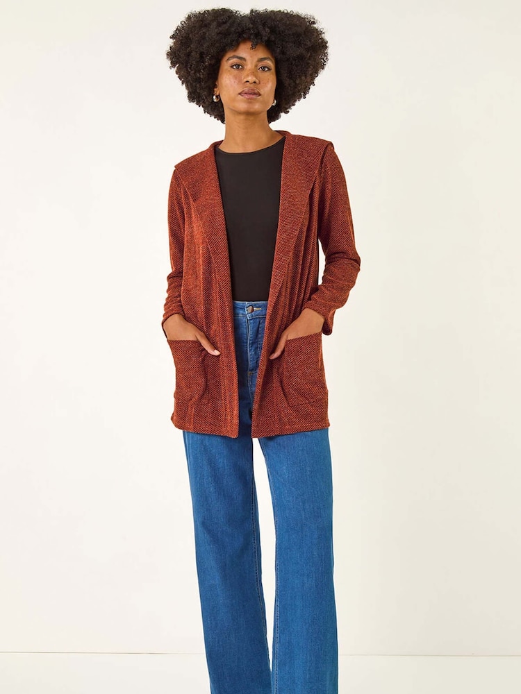 Roman Brown Longline Hooded Cardigan - Image 1 of 5