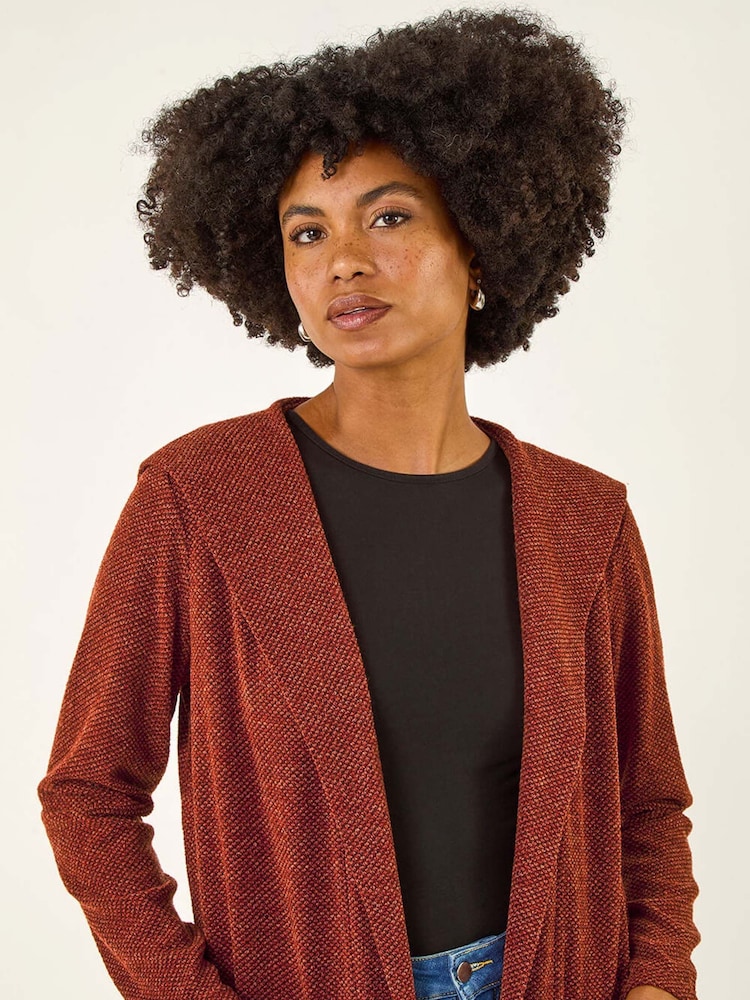 Roman Brown Longline Hooded Cardigan - Image 2 of 5