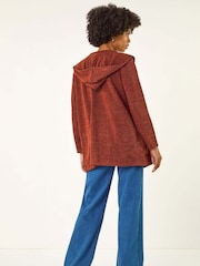 Roman Brown Longline Hooded Cardigan - Image 3 of 5