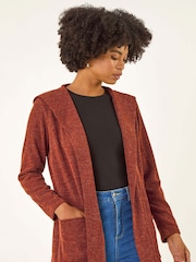 Roman Brown Longline Hooded Cardigan - Image 4 of 5