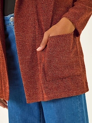 Roman Brown Longline Hooded Cardigan - Image 5 of 5