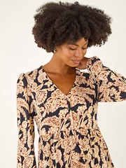 Roman Black Paisley Print Tunic Top - Image 4 of 5