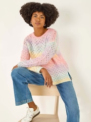 Roman Pink Ombre Rainbow Knit Jumper - Image 1 of 5