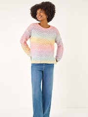 Roman Pink Ombre Rainbow Knit Jumper - Image 2 of 5