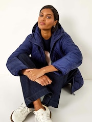 Azul - Roman Quilted Hooded Coat - Imagem 1 de 5