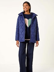 Azul - Roman Quilted Hooded Coat - Imagem 2 de 5
