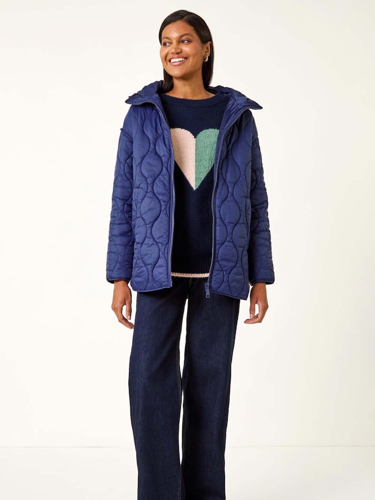 Azul - Roman Quilted Hooded Coat - Imagem 2 de 5