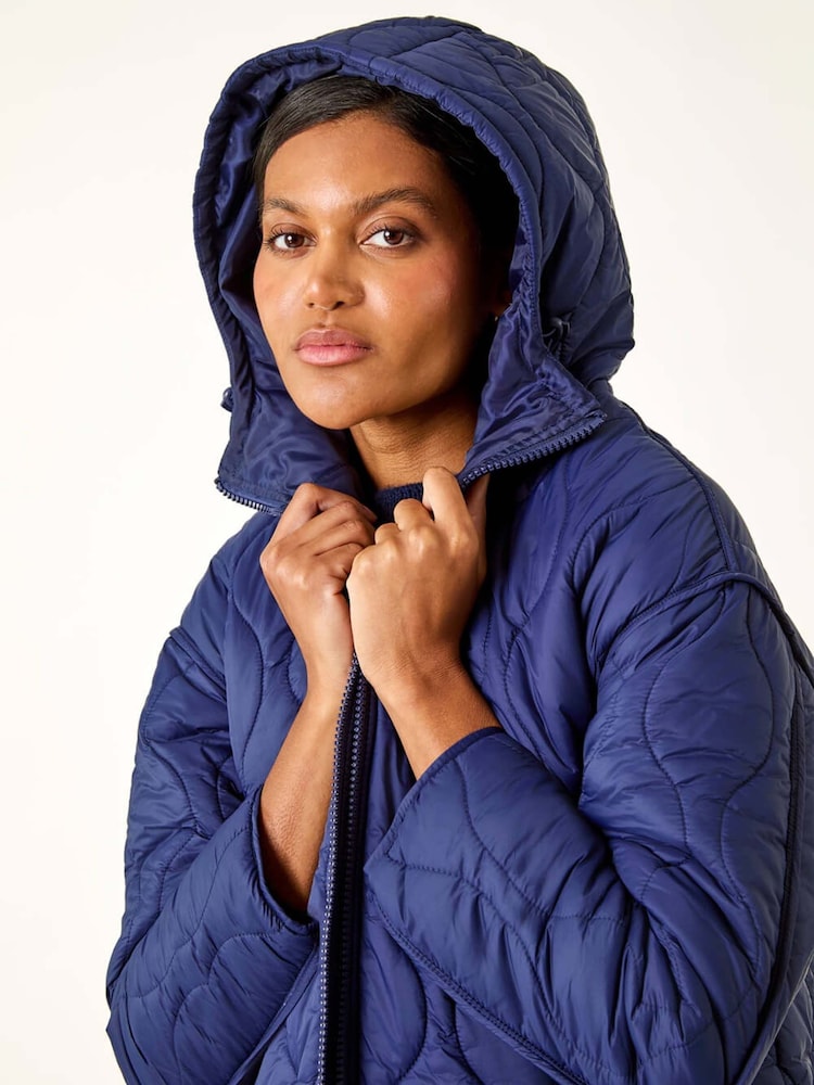 Azul - Roman Quilted Hooded Coat - Imagem 5 de 5