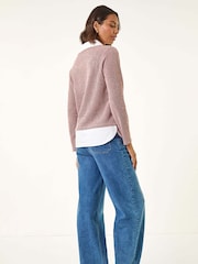Roman Mock Shirt Textured Knit Jumper - Imagem 3 de 5