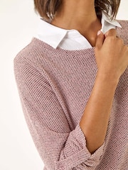 Roman Mock Shirt Textured Knit Jumper - Imagem 5 de 5