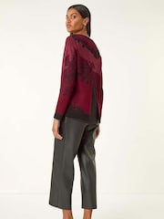 Roman Red Shimmer Colourblock Knit Jumper - Image 3 of 5