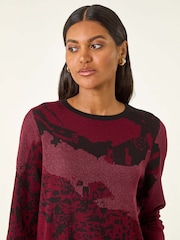 Roman Red Shimmer Colourblock Knit Jumper - Image 4 of 5