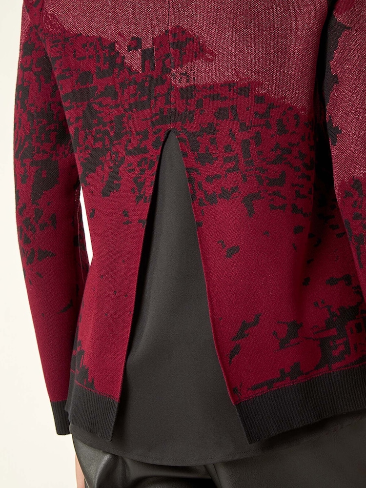 Roman Red Shimmer Colourblock Knit Jumper - Image 5 of 5