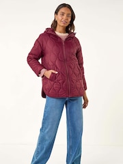 Vermelho - Roman Quilted Hooded Coat - Imagem 2 de 5
