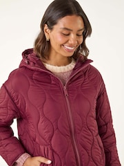 Vermelho - Roman Quilted Hooded Coat - Imagem 4 de 5