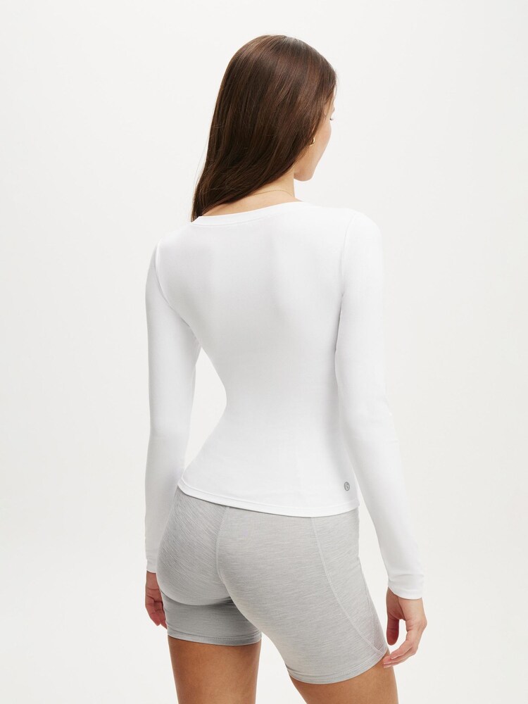Cotton On White Ultra Soft Plunge Front Long Sleeve Tshirts - Image 2 of 4 Cotton On White Ultra Soft Plunge Front Long Sleeve Tshirts - Image 2 of 4