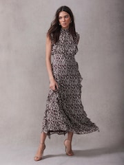 Mint Velvet Red Burgundy Printed Maxi Dress - Image 1 of 8