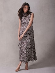 Mint Velvet Red Burgundy Printed Maxi Dress - Image 2 of 8