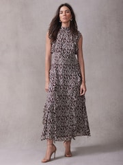Mint Velvet Red Burgundy Printed Maxi Dress - Image 4 of 8