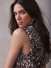 Mint Velvet Red Burgundy Printed Maxi Dress - Image 5 of 8