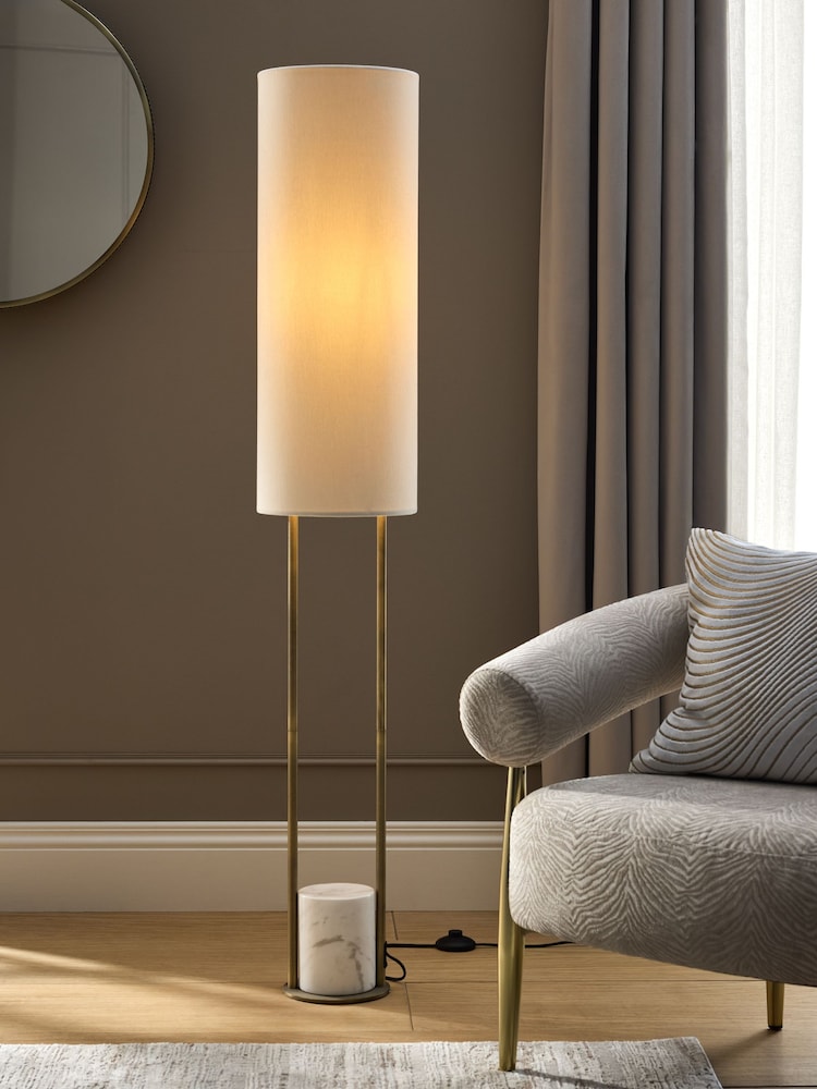 Brass Harlington Marble Floor Lamp - Image 1 of 7