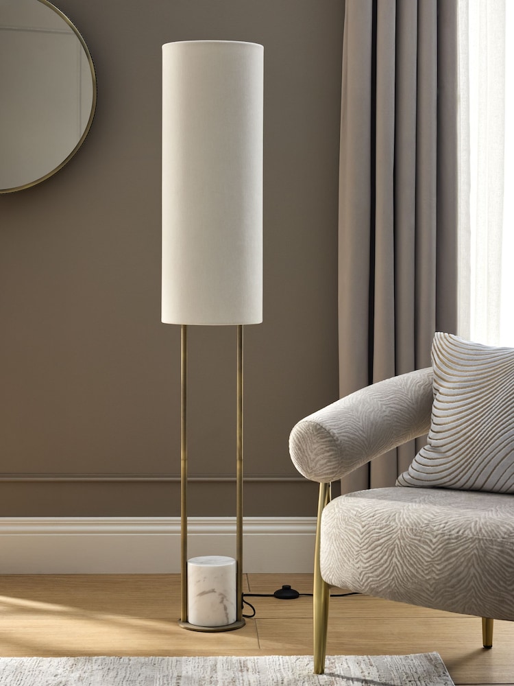 Brass Harlington Marble Floor Lamp - Image 2 of 7