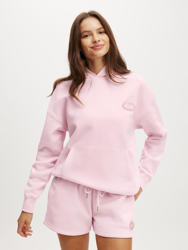 Cotton On Pink Plush Premium Graphic Hoodie - Image 1 of 5
