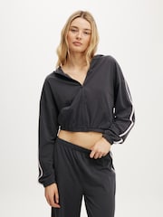 Cotton On Black Departure Lounge Crop Hoodie - Image 1 of 5