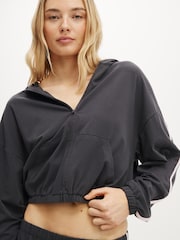 Cotton On Black Departure Lounge Crop Hoodie - Image 3 of 5
