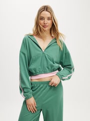 Cotton On Green Departure Lounge Crop Hoodie - Image 1 of 5