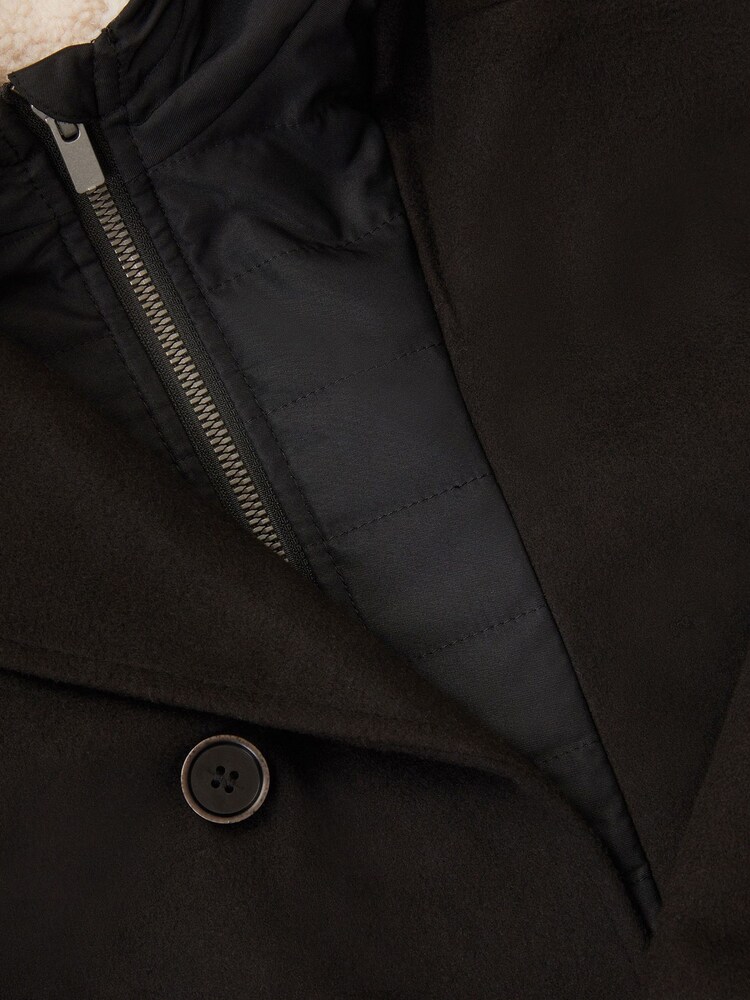 Monsoon Black Zip Through Hooded Peacoat - Image 3 of 3