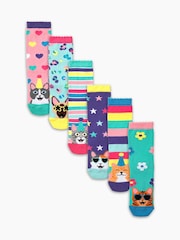 United Odd Socks Purple Kitten Heel Girls Socks 6 pack - Image 2 of 4