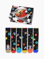 United Odd Socks 6 Packs Black Solar System Mens Socks - Image 1 of 5