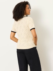 FatFace Madison Ivory Tipped Knitted Polo - Image 2 of 5