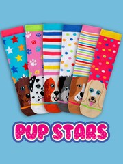 United Odd Socks Blue Pup Stars Girls Socks 6 pack - Image 4 of 4