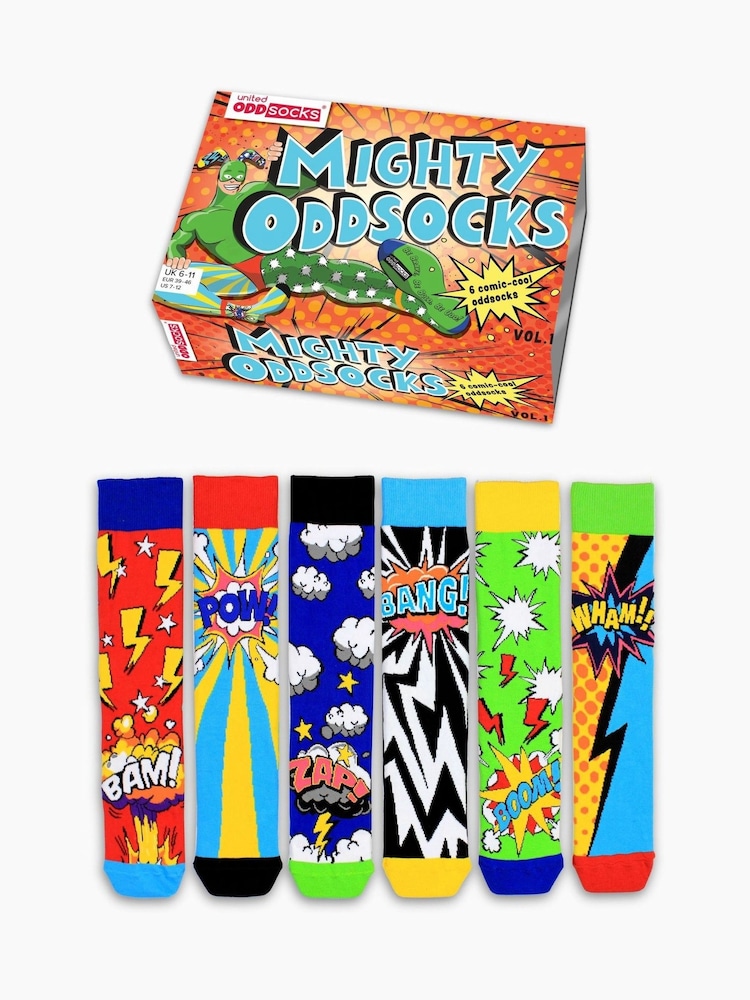 United Odd Socks Super Hero Comic Socks 6 pack - Imagem 1 de 4