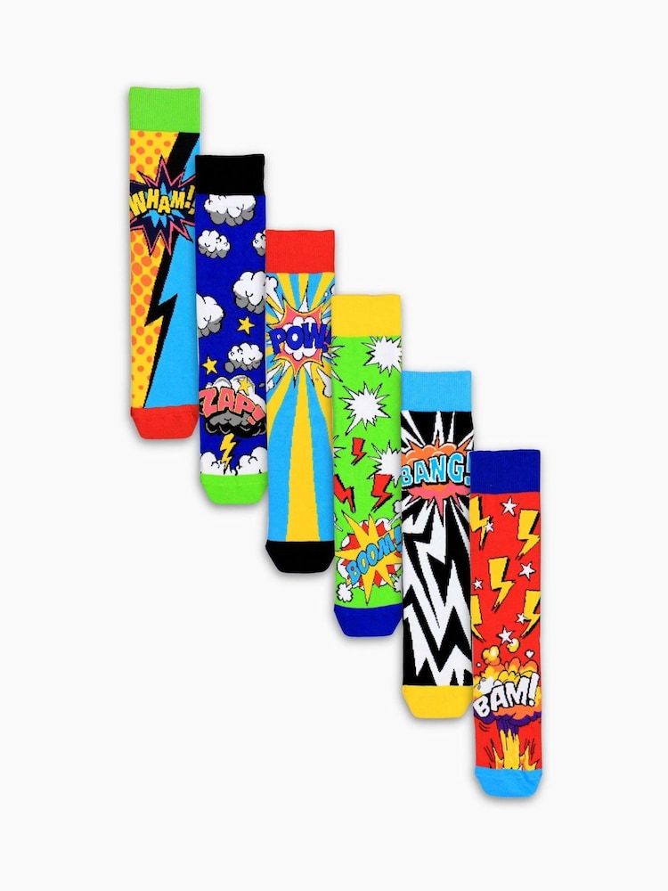 United Odd Socks Super Hero Comic Socks 6 pack - Imagem 2 de 4