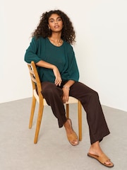 FatFace Bree Teal Blue Knitted Tank Top - Image 3 of 6