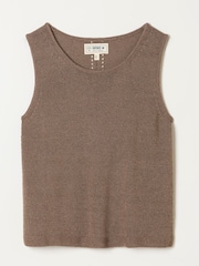 FatFace Bree Brown Knitted Tank Top - Image 1 of 1