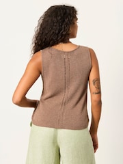 FatFace Bree Brown Knitted Tank Top - Image 3 of 7