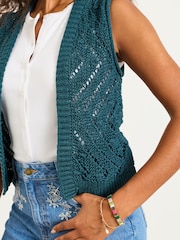 FatFace Michelle Teal Blue Knitted Tank - Image 1 of 6